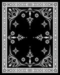 Elegant Black White Floral Border Rug
