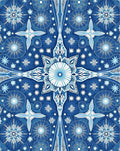 Deep Blue Starburst Kaleidoscope Rug
