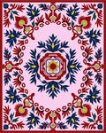 Rich Crimson Floral Medallion Pink Rug