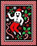 Whimsical Christmas Character Holly Sprigs Rug