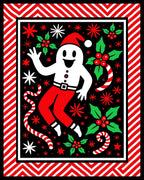 Whimsical Christmas Character Holly Sprigs Rug