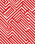 Bold Red White Interlocking Lines Rug
