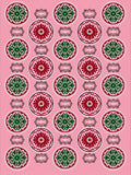Pink Red Green Floral Medallion Harmony Rug