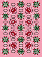 Pink Red Green Floral Medallion Harmony Rug