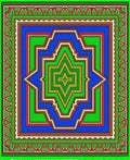 Vibrant Geometric Starburst Mandalas Rug