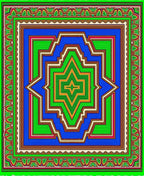 Vibrant Geometric Starburst Mandalas Rug
