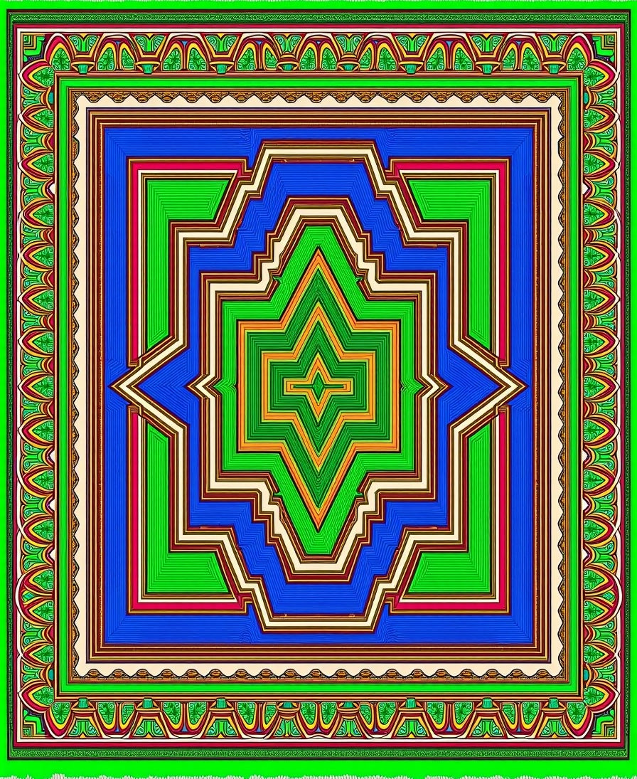 Vibrant Geometric Starburst Mandalas Rug