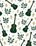 Green Guitar Foliage Starburst Rag Rug