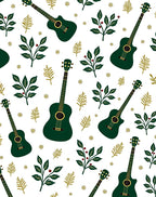 Green Guitar Foliage Starburst Rag Rug
