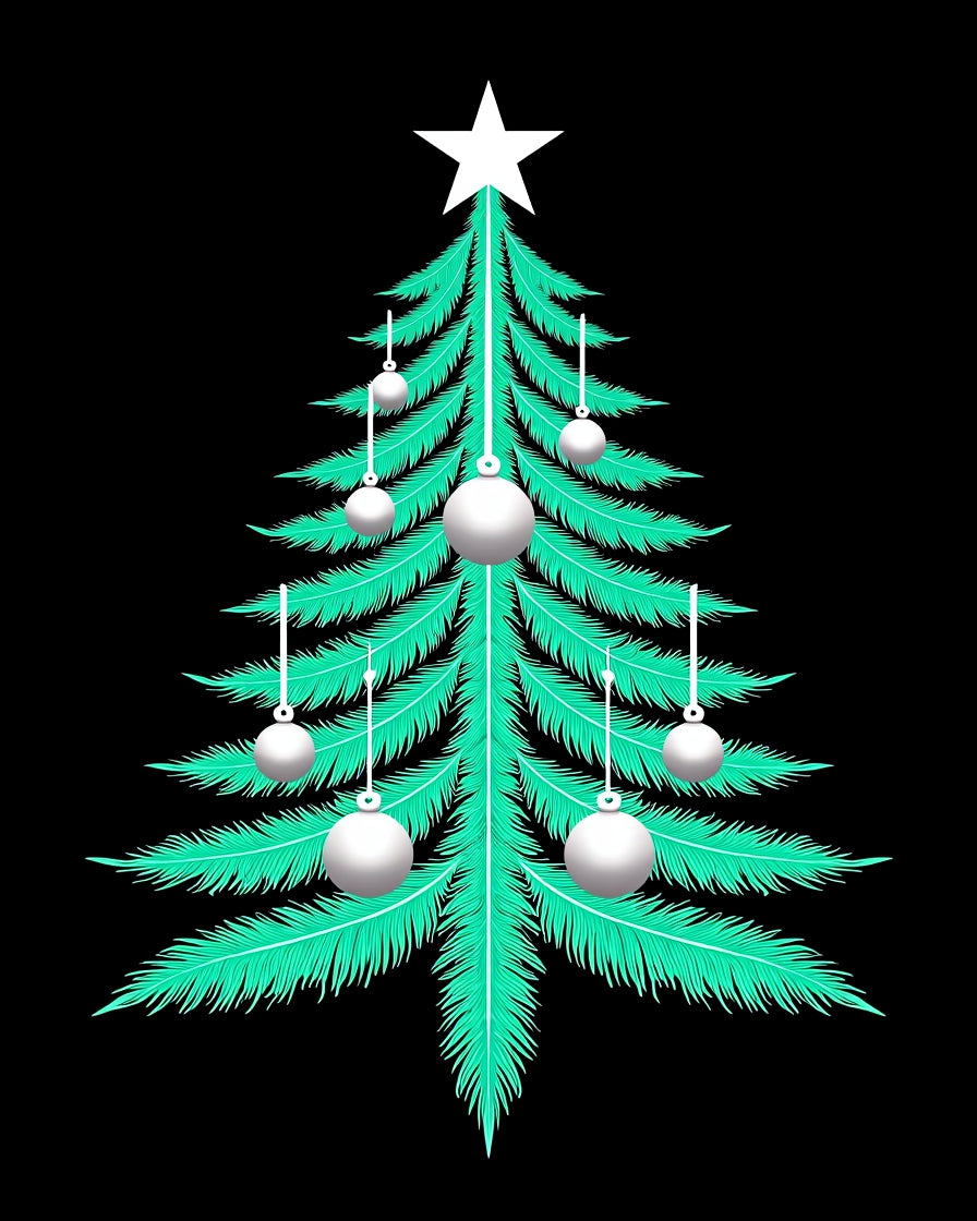 Teal Pine Star Ornaments Rug