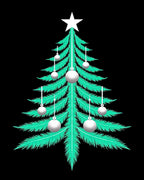 Teal Pine Star Ornaments Rug