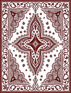 Rich Crimson Intricate Mandala Harmony Rug