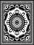 Bold Black Radiant Medallion Art Rug