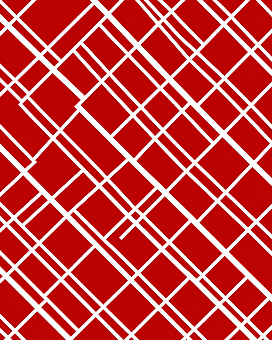 Bold Red Intersecting Lines Rug