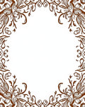 Brown Floral Swirl Mandala Rug