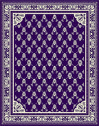 Deep Purple Cream Tribal Mask Rug