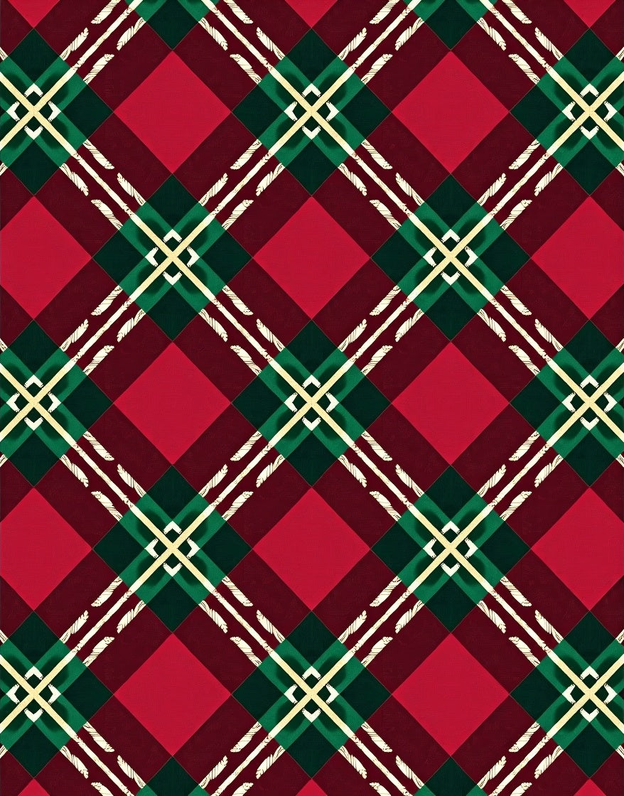 Classic Red Green Tartan Plaid Rug