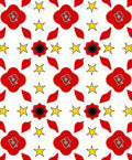 Red Poppy Yellow Star Radiance Rug
