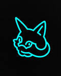 Bright Cyan Fox Silhouette Outline Rug