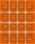 Vibrant Orange Grid Abstract Rectangles Rug