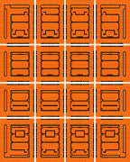 Vibrant Orange Grid Abstract Rectangles Rug