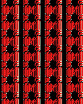 Bold Red Black Geometric Octagon Rug