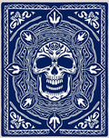 Bold Indigo Skull Mandala Rug
