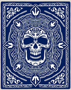 Bold Indigo Skull Mandala Rug