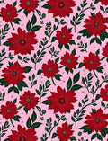 Bold Red Floral Garden with Leaves Rug
