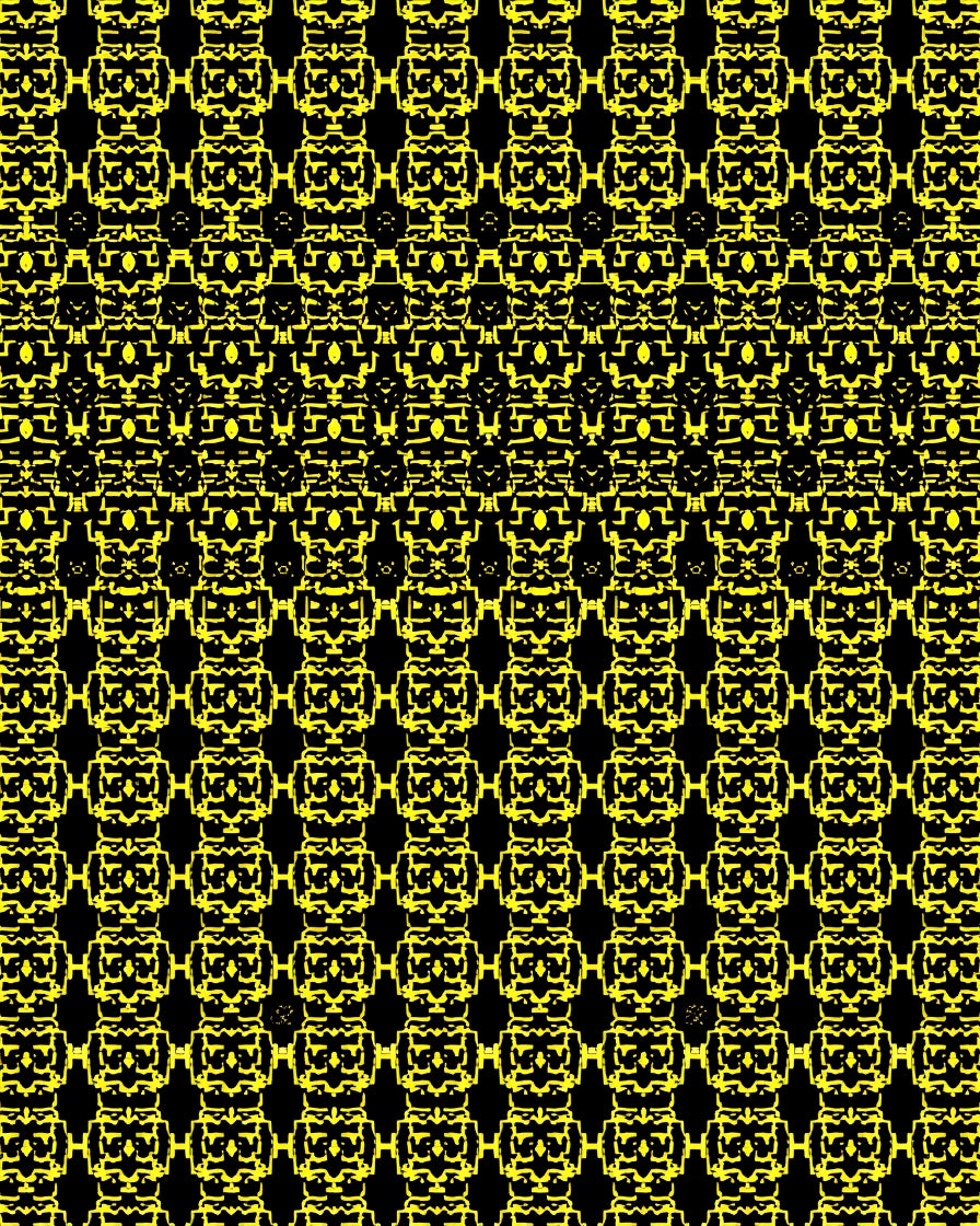 Yellow Black Geometric Rhythmic Lattice Rug