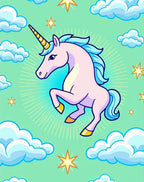 Whimsical Pink Unicorn Cloud Nine Rug