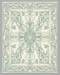 Classic Teal Scrollwork Medallion Rug