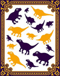Purple Gold Dinosaur Scatter Rug