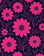 Hot Pink Daisy Vine Repeat Rug