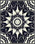 Black Ivory Intricate Floral Mandala Rug