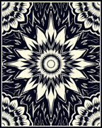 Black Ivory Intricate Floral Mandala Rug