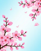 Pink Cherry Blossom Branches With Petals Rug