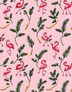 Pink Flamingo Tropical Leaf Art Rug