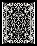 Black White Filigree Scrollwork medallion Rug