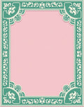 Teal Floral Medallion Pink Center Rug