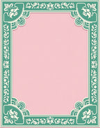 Teal Floral Medallion Pink Center Rug