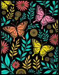 Colorful Butterfly and Floral Garden Rug