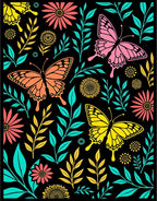 Colorful Butterfly and Floral Garden Rug