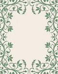 Elegant Green Vine Border Rug
