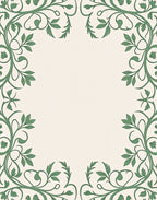 Elegant Green Vine Border Rug