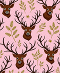 Whimsical Pink Deer and Fern Rug