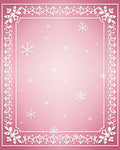 White Snowflake Pink Gradient Border Rug