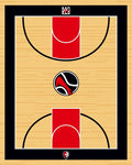 Red Black Court Wood Grain Rug
