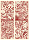 Crimson Swirl Wood Grain Panels Rug