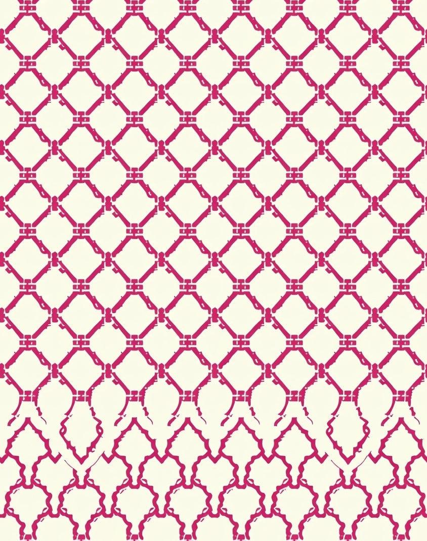 Crimson Lattice Diamond Repeating Rug